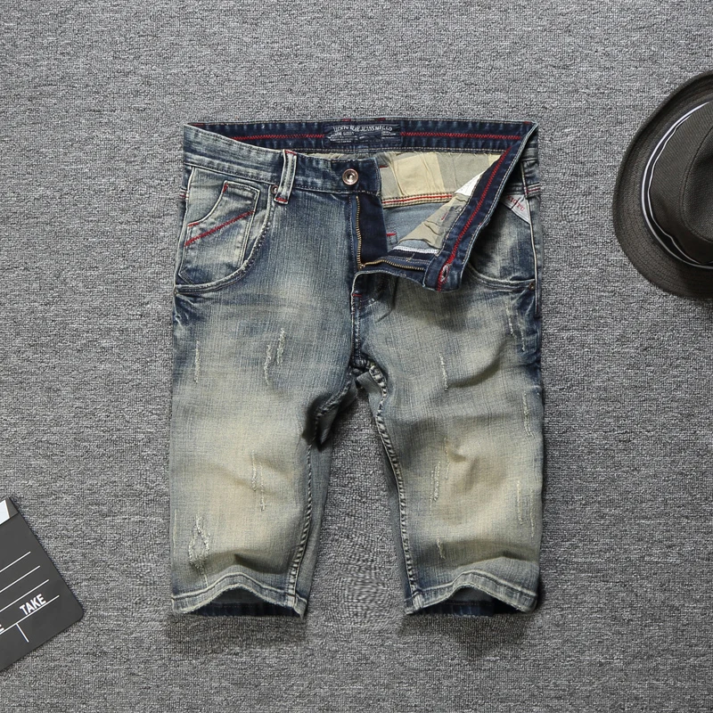 Italian Vintage Style Men Short Jeans Retro Wash Ripped Jeans Men Denim Shorts Summer Fashion Classical Jeans Shorts Hombre
Italian Vintage Style Men Short Jeans Retro Wash Ripped Jeans Men Denim Shorts Summer Fashion Classical Jeans Shorts Hombre