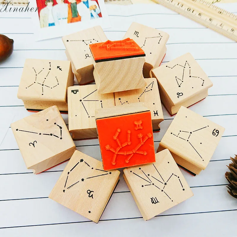 XINAHER Twelve constellations decoration stamp wooden rubber stamps for scrapbooking stationery DIY craft standard stamp
XINAHER Twelve constellations decoration stamp wooden rubber stamps for scrapbooking stationery DIY craft standard stamp