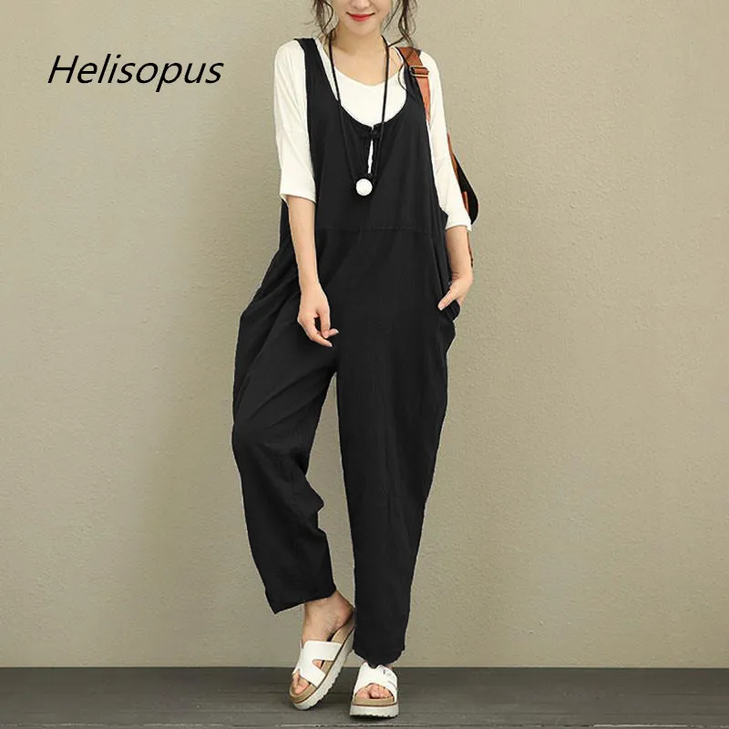 Helisopus Retro Cotton Linen Rompers Womens Jumpsuits Solid Backless Causal Overalls For women Plus Size Pantalon Palazzo
Helisopus Retro Cotton Linen Rompers Womens Jumpsuits Solid Backless Causal Overalls For women Plus Size Pantalon Palazzo