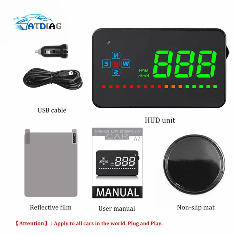 Speed Projector GPS Digital Car Speedometer A2 Electronics Head Up Display Auto HUD Windshield Projector Compatible with All Car
Speed Projector GPS Digital Car Speedometer A2 Electronics Head Up Display Auto HUD Windshield Projector Compatible with All Car