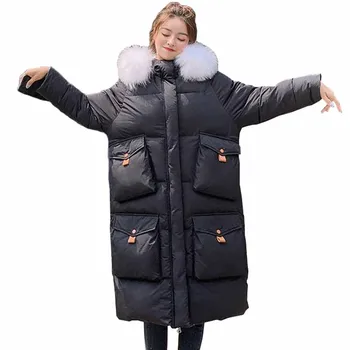 2019 Down cotton jacket Women Winter Parkas Long Plus size Hooded Big pocket Outerwear Female Thicken Cotton-padded Jackets G474
2019 Down cotton jacket Women Winter Parkas Long Plus size Hooded Big pocket Outerwear Female Thicken Cotton-padded Jackets G474
