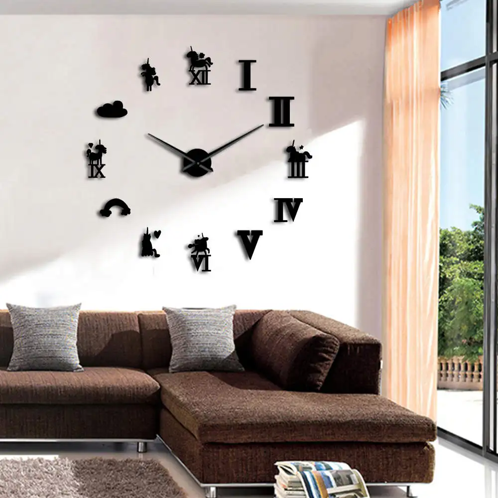 Rainbow Cloud Magical Unicorns DIY Large 3D Wall Clock Watch Unicorn Giant Wall Watch Creative Wall Decor For Kid's Room
Rainbow Cloud Magical Unicorns DIY Large 3D Wall Clock Watch Unicorn Giant Wall Watch Creative Wall Decor For Kid's Room
