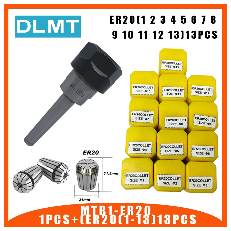 1pc handle MT1 ER20 MTB1 ER20A M6 Morse#1 taper holder collet chuck+13pcs spring collet 1/2/3/4/5/6/7/8/9/10/11/12/13MM
1pc handle MT1 ER20 MTB1 ER20A M6 Morse#1 taper holder collet chuck+13pcs spring collet 1/2/3/4/5/6/7/8/9/10/11/12/13MM