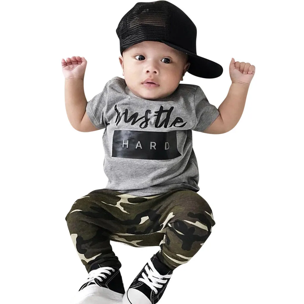 Summer New Fashion Kid Toddler Infant Baby Boy Letter Tee Tops+Camouflage Pants Daily Outfits Set Wholesale Free Ship Z4
Summer New Fashion Kid Toddler Infant Baby Boy Letter Tee Tops+Camouflage Pants Daily Outfits Set Wholesale Free Ship Z4