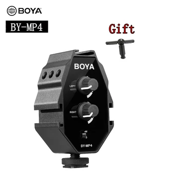 BOYA BY-MP4 2-channel Audio Adapter with Mono and Stereo Switch Dual Mic Mounting for iPhone 8 Canon Nikon DSLR Camera Camcorder
BOYA BY-MP4 2-channel Audio Adapter with Mono and Stereo Switch Dual Mic Mounting for iPhone 8 Canon Nikon DSLR Camera Camcorder