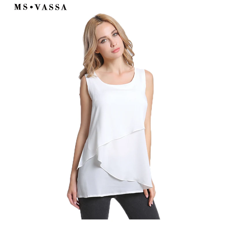 MS VASSA Summer Tank Women 2019 New Chiffon Vest Camis Fashion Ladies Tops plus size 6XL female Tank Tops
MS VASSA Summer Tank Women 2019 New Chiffon Vest Camis Fashion Ladies Tops plus size 6XL female Tank Tops