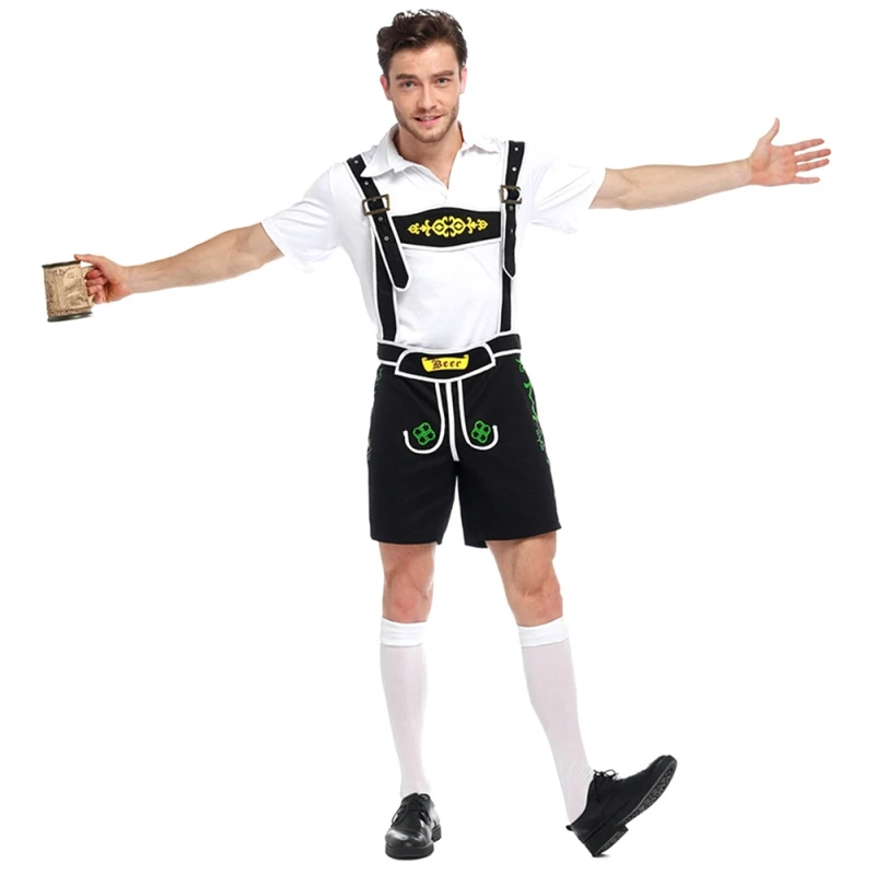 Beer Costume Men's Oktoberfest Costume Black Adult Stage Performance Lederhosen Set Clothing Bavarian German 
Beer Costume Men's Oktoberfest Costume Black Adult Stage Performance Lederhosen Set Clothing Bavarian German