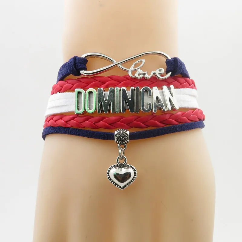 infinity national dominican Bracelet heart Charm fashion dominican national flag bracelets & bangles for Woman and man jewelry
infinity national dominican Bracelet heart Charm fashion dominican national flag bracelets & bangles for Woman and man jewelry