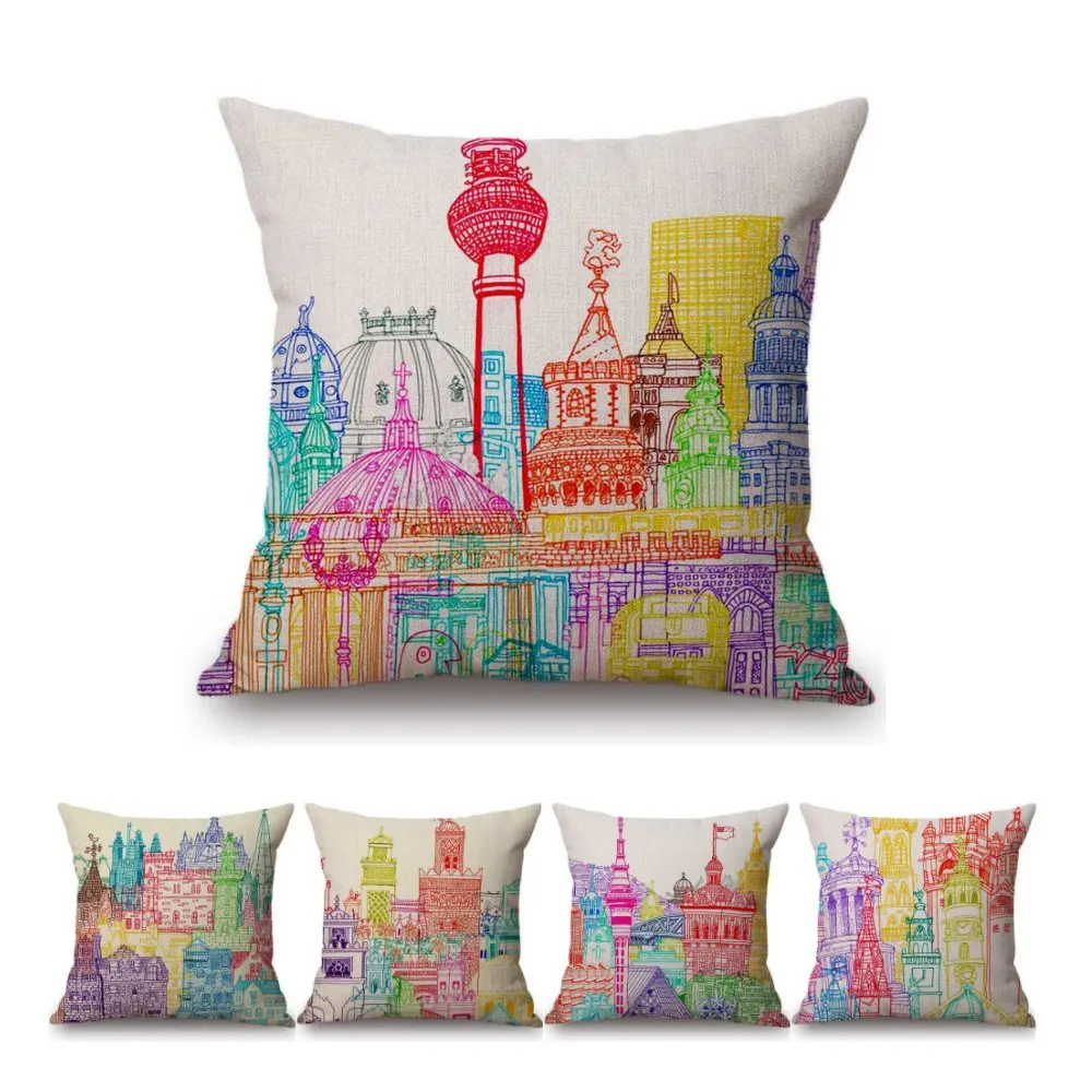 Nordic Color Sketch Hand Drawing Art Decorative Sofa Throw Pillow Cover For Home Cotton Linen London Berlin City Cushion Cover
Nordic Color Sketch Hand Drawing Art Decorative Sofa Throw Pillow Cover For Home Cotton Linen London Berlin City Cushion Cover
