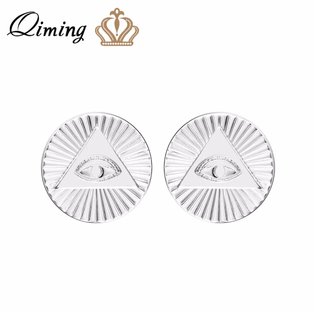 QIMING Illuminati Eyes Vintage Earrings Silver Eye of God Women Men Jewelry Eye of Providence Third Eye Stud Earrings Gift
QIMING Illuminati Eyes Vintage Earrings Silver Eye of God Women Men Jewelry Eye of Providence Third Eye Stud Earrings Gift