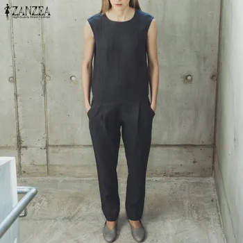 ZANZEA 2020 Plus Size Linen Overalls Women's Jumpsuits Summer Sleeveless Playsuits Harem Pants Vintage Rompers Macacao Feminino
ZANZEA 2020 Plus Size Linen Overalls Women's Jumpsuits Summer Sleeveless Playsuits Harem Pants Vintage Rompers Macacao Feminino