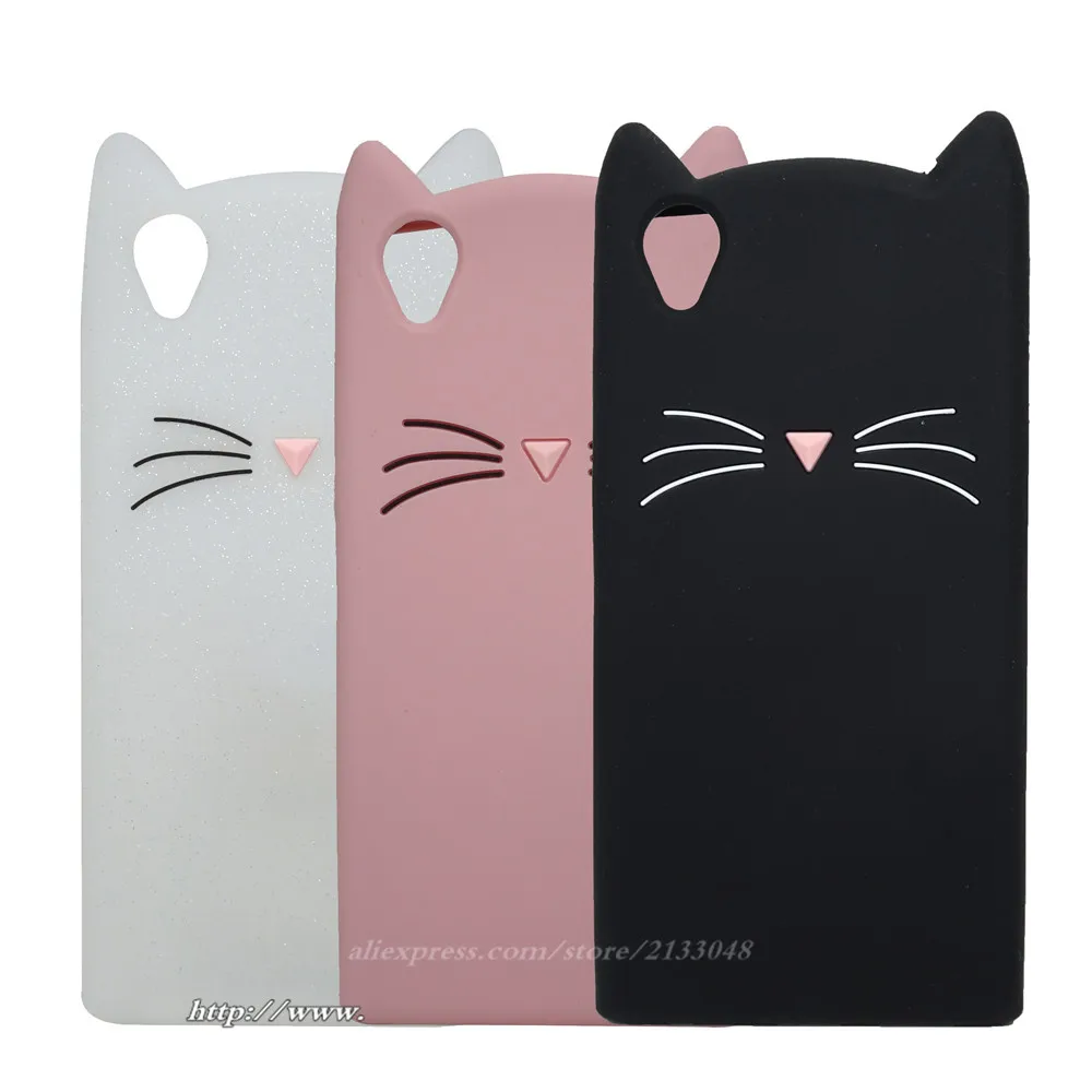Soft Silicon Cover For Sony Xperia L1 Case G3311 G3312 G3313 3D Cartoon smile Cat Experia |