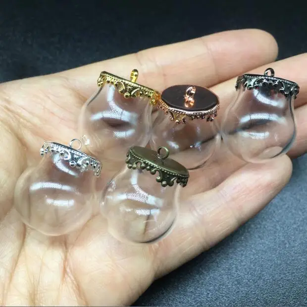 50sets 20*15mm Miniature Terrarium glass bubble metal crown base tray jewelry necklace lanugo vial pendant DIY wishing bottles
50sets 20*15mm Miniature Terrarium glass bubble metal crown base tray jewelry necklace lanugo vial pendant DIY wishing bottles
