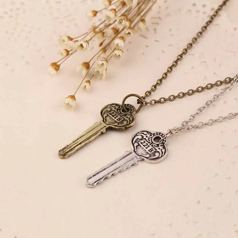 Sherlock Holmes 221B Baker Street Key Necklace Vintage Antique Silver And Bronze Pendant For Men Women Movie Jewelry Wholesale
Sherlock Holmes 221B Baker Street Key Necklace Vintage Antique Silver And Bronze Pendant For Men Women Movie Jewelry Wholesale