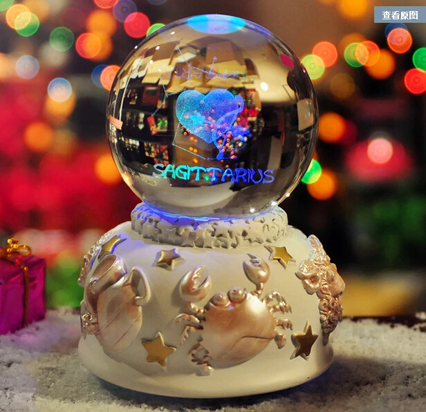 Constellation crystal ball rotating music box