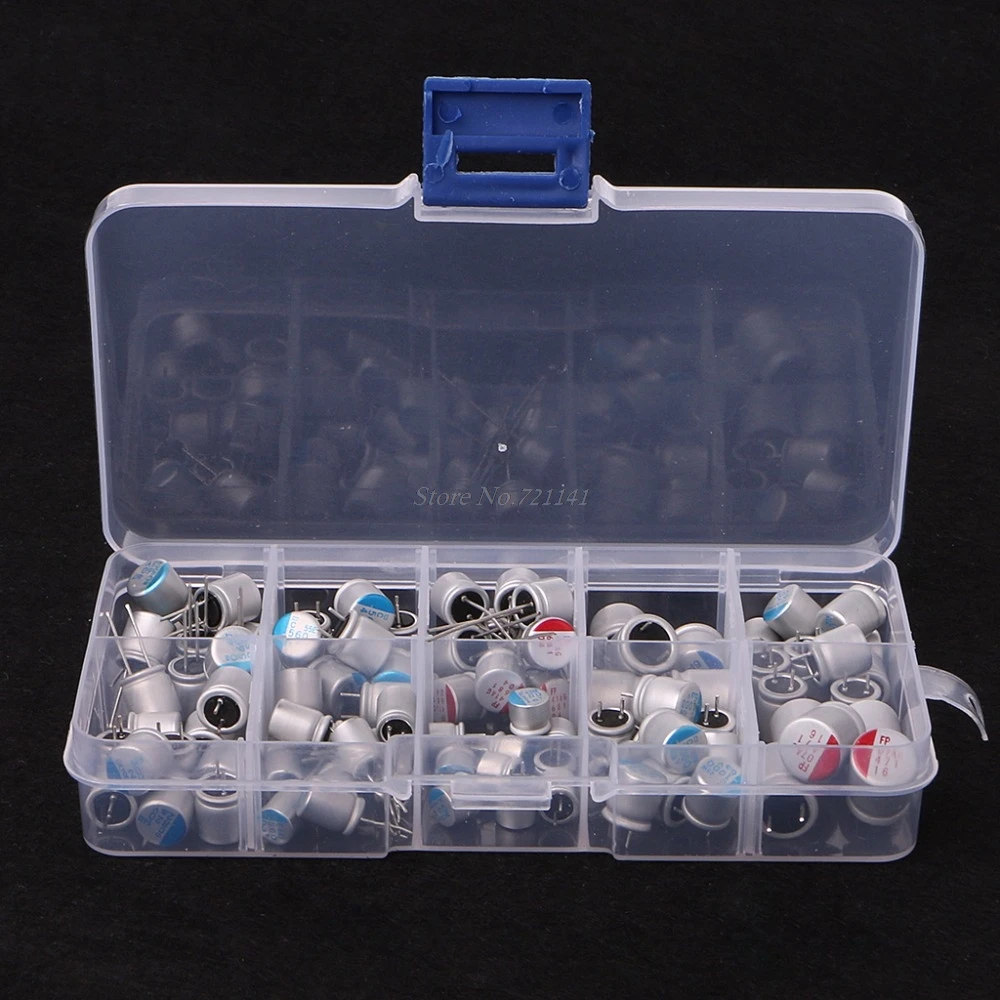 90 Pcs 10 Values Solid Capacitor Assorted Kit 2.5V-16V 100uF-1500uF with Box Solid Capacitors
90 Pcs 10 Values Solid Capacitor Assorted Kit 2.5V-16V 100uF-1500uF with Box Solid Capacitors