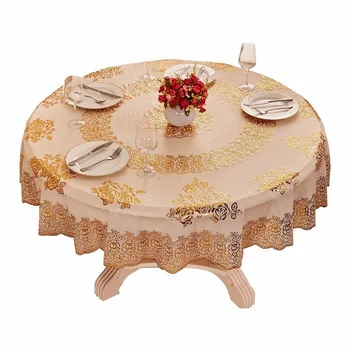 Luxury PVC Plastic Waterproof Round Table Cloth Size 180cm Europe Gold Bronzing Floral Thicken Home Decor Tablecloth tapetes
Luxury PVC Plastic Waterproof Round Table Cloth Size 180cm Europe Gold Bronzing Floral Thicken Home Decor Tablecloth tapetes