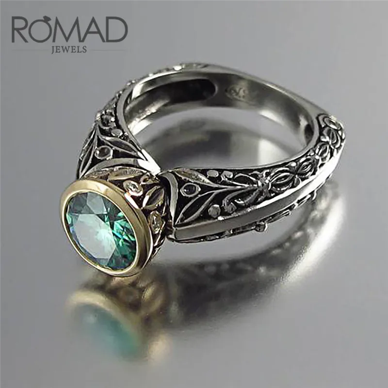 ROMAD 2019 Vintage Rings For Women Male Green Zircon CZ Stone Ring Men Engagement Jewelry anillos hombre R3
ROMAD 2019 Vintage Rings For Women Male Green Zircon CZ Stone Ring Men Engagement Jewelry anillos hombre R3