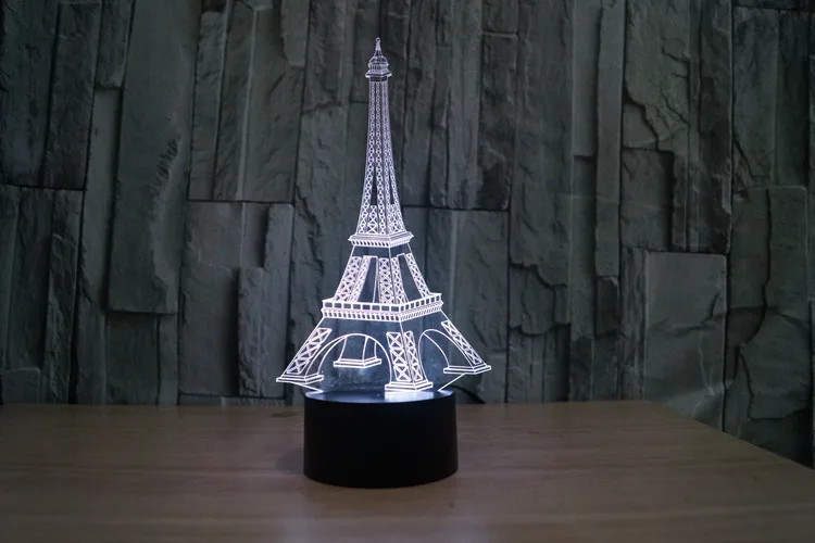 Eiffel Tower 3D Table Lamp Creative Gift Touch Visual Light LED Gradient Night | Лампы и освещение