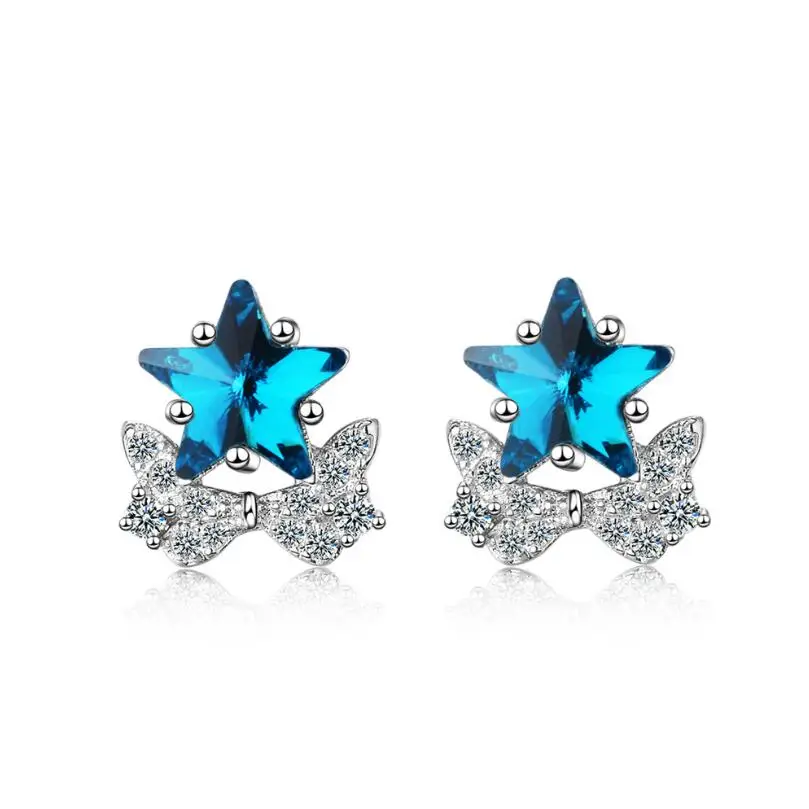 Exquisite Bow Zircon Geometric Blue Crystal Star Earrings For Women Trend Creative 925 Sterling Silver Party Gift Jewelry SAE319
Exquisite Bow Zircon Geometric Blue Crystal Star Earrings For Women Trend Creative 925 Sterling Silver Party Gift Jewelry SAE319