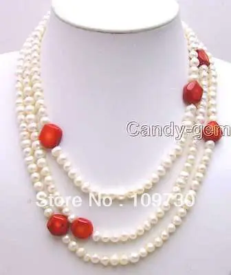 Jewelry 0011985 SALE Long 60" Natural white 6-7mm pearl &Natural Baroque Red Coral Necklace
Jewelry 0011985 SALE Long 60" Natural white 6-7mm pearl &Natural Baroque Red Coral Necklace