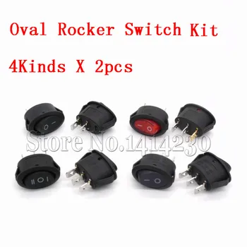8PCS 2 Position 3 Position 2 Pins 3 Pins Mini Oval Rocker Switch Kit With Red Light ON-OFF AC 6A 250V 10A 125V
8PCS 2 Position 3 Position 2 Pins 3 Pins Mini Oval Rocker Switch Kit With Red Light ON-OFF AC 6A 250V 10A 125V