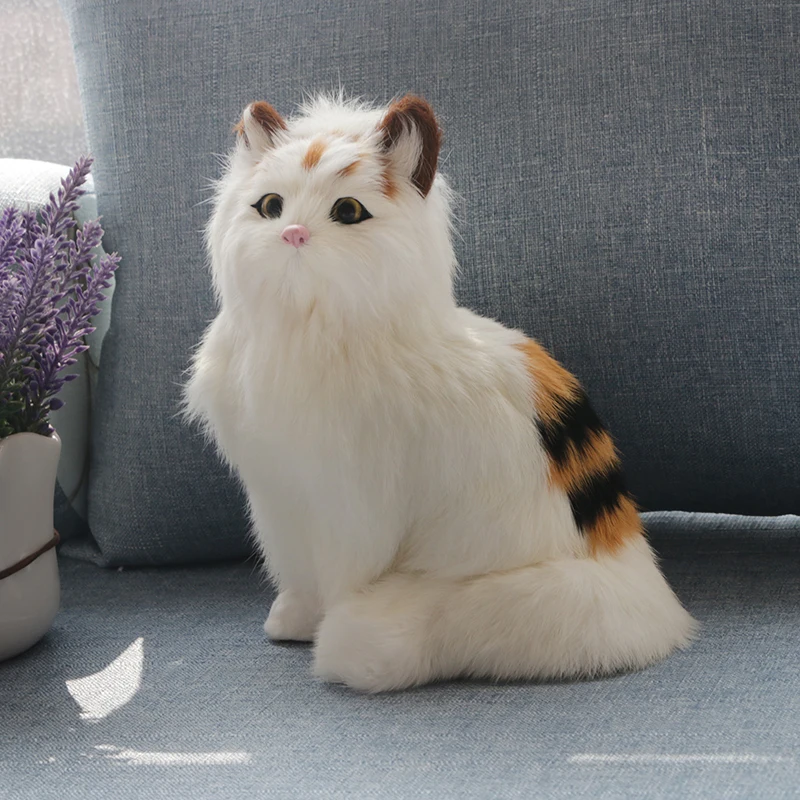 Dorimytarader lifelike cuddly soft animal cat plush toy realistic animals pet cats toy decoration gift 20X12cm DY80027 (7)