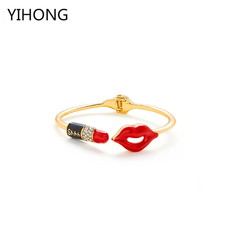 Europe and America fashion punk style personality lips lipstick crystal bracelet bangle gem lips red lip bracelets
Europe and America fashion punk style personality lips lipstick crystal bracelet bangle gem lips red lip bracelets
