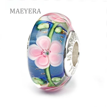 MAEYERA Authentic 925 Sterling Silver Blue Bottom Green Rattan Pink Flowers Murano Glass Beads Fit European Bracelet 920203
MAEYERA Authentic 925 Sterling Silver Blue Bottom Green Rattan Pink Flowers Murano Glass Beads Fit European Bracelet 920203