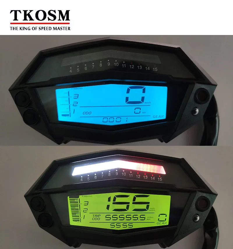 TKOSM Motorcycle Speedometer Adjust 7 Colors 299KMP LCD Digital Speedometer Odometer Tachometer For Kawasaki Z1000 Modification
TKOSM Motorcycle Speedometer Adjust 7 Colors 299KMP LCD Digital Speedometer Odometer Tachometer For Kawasaki Z1000 Modification