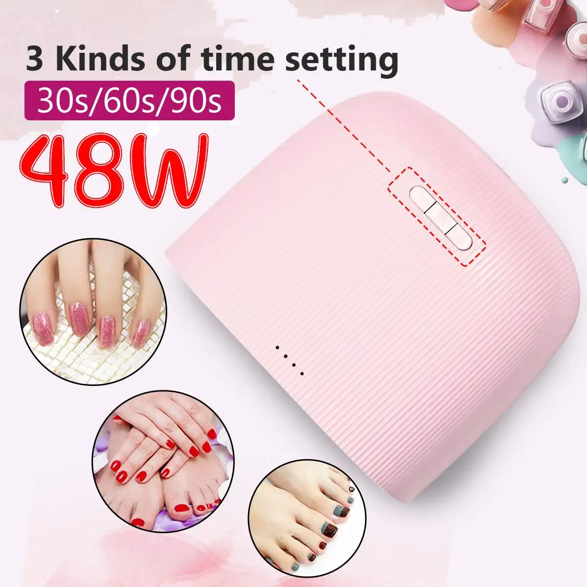 48W UV LED Lamp Nail Dryer 18 PCS LEDs Lamp 3 Timing Setting For Nails UV Gel Nail Polish Nail Lamp
48W UV LED Lamp Nail Dryer 18 PCS LEDs Lamp 3 Timing Setting For Nails UV Gel Nail Polish Nail Lamp