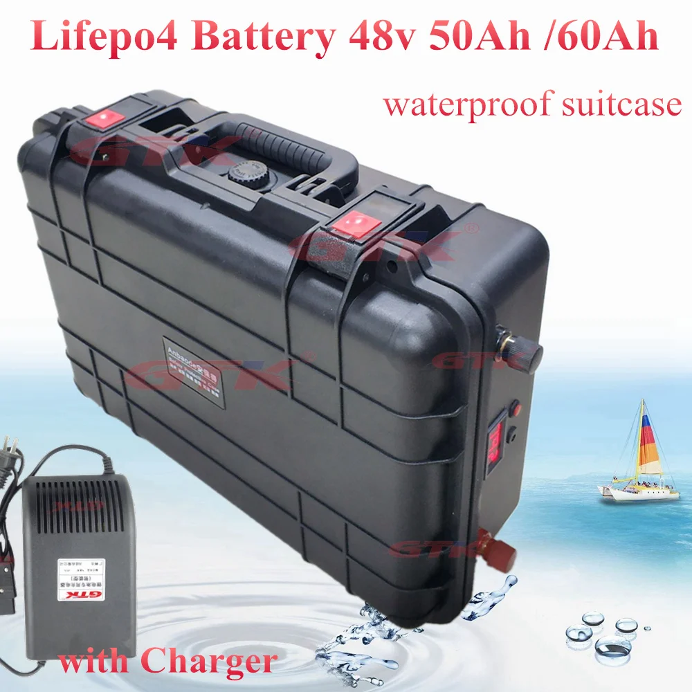 48v 50Ah 60Ah Lifepo4 battery Waterproof Lithium iron phosphate battery Electric Bike scooter power motor 2kw BMS + 10A Charger
48v 50Ah 60Ah Lifepo4 battery Waterproof Lithium iron phosphate battery Electric Bike scooter power motor 2kw BMS + 10A Charger