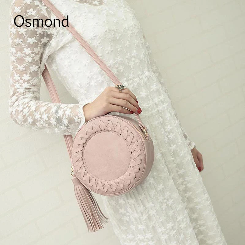 Women messenger bags Weave Tassel Round shoulder bag Candy color women Crossbody Bags Cute Roll Leather Handbags Shoulder Bags
Women messenger bags Weave Tassel Round shoulder bag Candy color women Crossbody Bags Cute Roll Leather Handbags Shoulder Bags