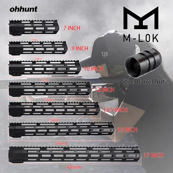 MLOK 7" 9" 10" 12" 13.5" 15" 17" AR15 Free Float M-LOK Handguard Picatinny Rail Slim Style Steel Barrel Nut for Scope Mount
MLOK 7" 9" 10" 12" 13.5" 15" 17" AR15 Free Float M-LOK Handguard Picatinny Rail Slim Style Steel Barrel Nut for Scope Mount