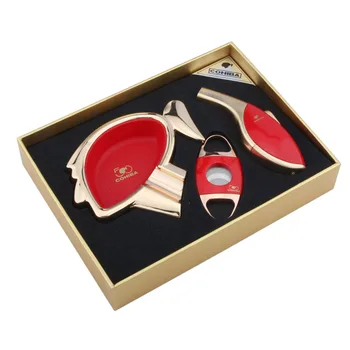 COHIBA High grade red cigar set with Cartoon avatar shape ashtray ,cutter and lighter, good gift for friend
COHIBA High grade red cigar set with Cartoon avatar shape ashtray ,cutter and lighter, good gift for friend