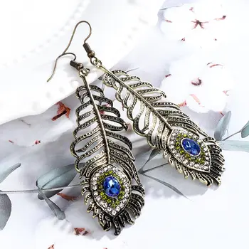 Vogue Women Jewelry Vintage Bronze Rhinestone Peacock Eye Feather Shape Hook Earrings
Vogue Women Jewelry Vintage Bronze Rhinestone Peacock Eye Feather Shape Hook Earrings