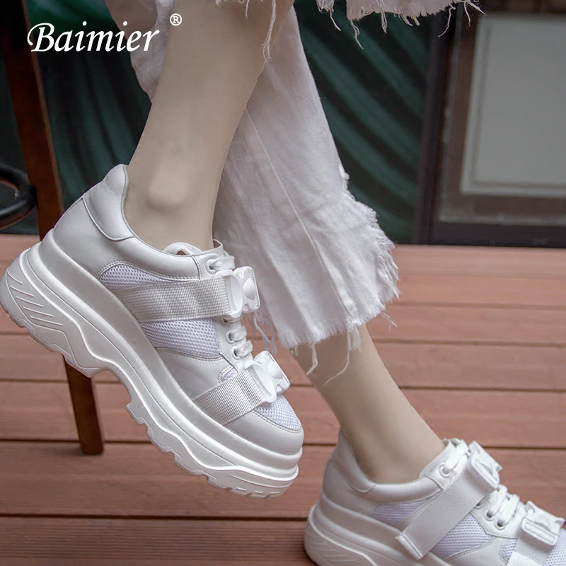 Baimier Genuine Leather White Women Sneakers Buckle Chunky Women Platform Shoes Fashion Street Style Mesh Walking Shoes Woman
Baimier Genuine Leather White Women Sneakers Buckle Chunky Women Platform Shoes Fashion Street Style Mesh Walking Shoes Woman