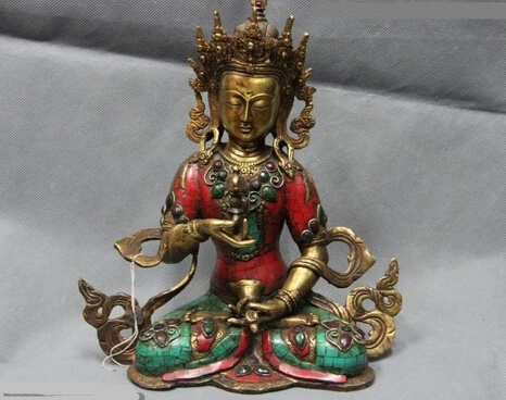 004327 10 Bronze Gilt inlay turquoise Ruby beryl Vajradhara Vajrasattva Buddha Statue
004327 10 Bronze Gilt inlay turquoise Ruby beryl Vajradhara Vajrasattva Buddha Statue