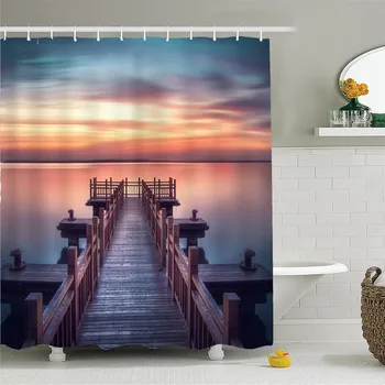 Sunset Wooden Bridge Bath Waterproof Curtain 3D Polyester Fabric Shower Curtain 12 Hooks Mildewproof Bathroom drop shipping AP17
Sunset Wooden Bridge Bath Waterproof Curtain 3D Polyester Fabric Shower Curtain 12 Hooks Mildewproof Bathroom drop shipping AP17