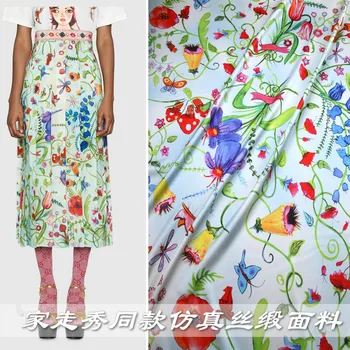Spring and summer new flower dragonfly butterfly printed fabric hanging half body dress cheongsam satin cloth new hot sales
Spring and summer new flower dragonfly butterfly printed fabric hanging half body dress cheongsam satin cloth new hot sales