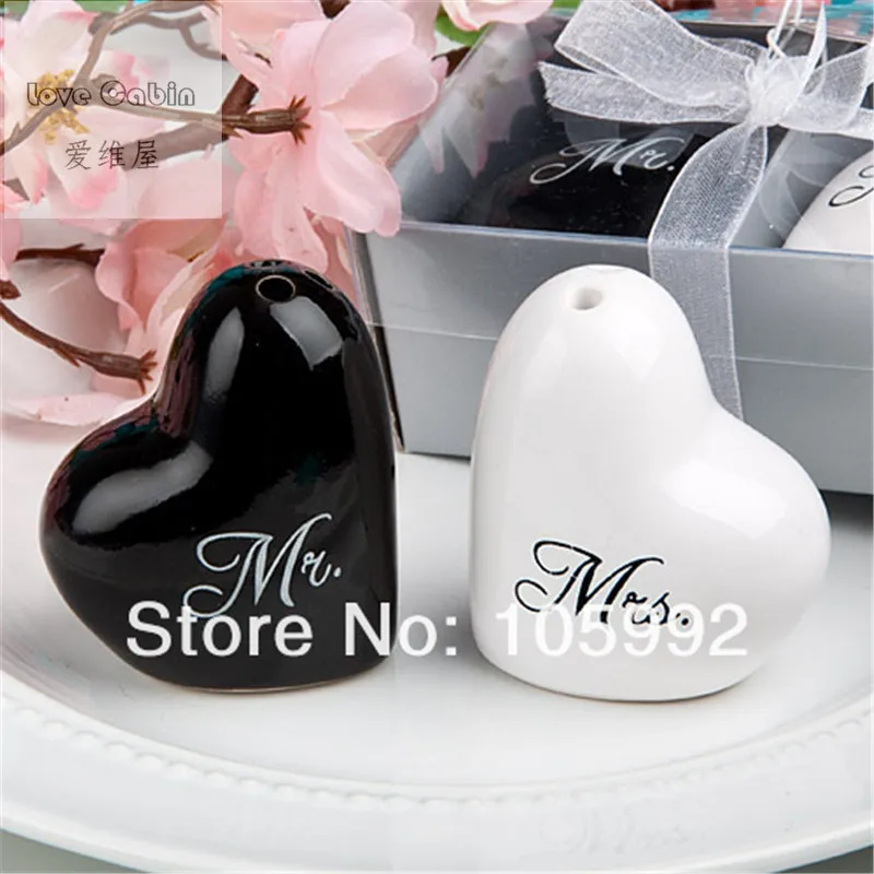 Heart Shaped "Mr.&Ms." Salt And Pepper Shaker Wedding Gifts For Guest DHL or fedex Free Shipping 100pcs=50Sets/lot 
Heart Shaped "Mr.&Ms." Salt And Pepper Shaker Wedding Gifts For Guest DHL or fedex Free Shipping 100pcs=50Sets/lot