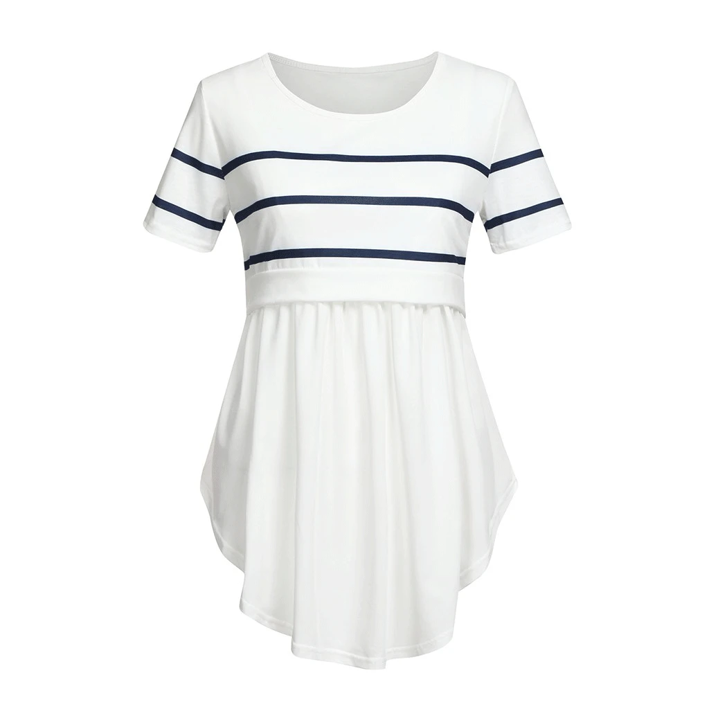 Top For Pregnant Plus Size Maternity Clothes Casual T-Shirt Stripe Printed Blouse Short Sleeves Shirt Spring Solid Pregnant Top
Top For Pregnant Plus Size Maternity Clothes Casual T-Shirt Stripe Printed Blouse Short Sleeves Shirt Spring Solid Pregnant Top