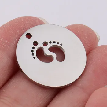 10pcs Polished Stainless Steel 22mm Footprint Blank Dog Tag Charms Necklace DIY Logo Baby Foot Jewelry Findings Mothers Day Gift 
10pcs Polished Stainless Steel 22mm Footprint Blank Dog Tag Charms Necklace DIY Logo Baby Foot Jewelry Findings Mothers Day Gift