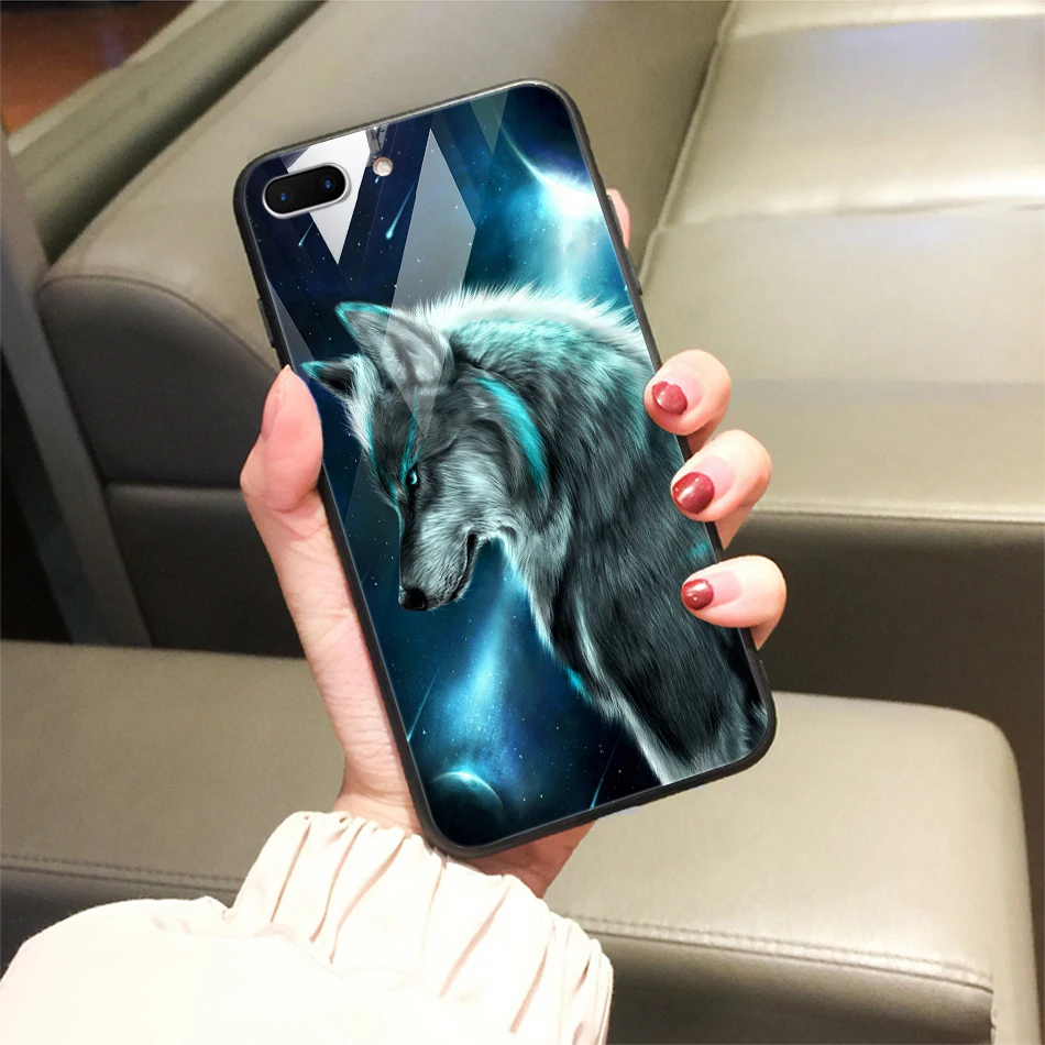 TOMKAS Animal Glass Case For iPhone X 8 7 10 6 Cover Phone Cases For iPhone X 7 8 6 6s Plus Case Luxury Cute TPU PC Covers Coque (26)