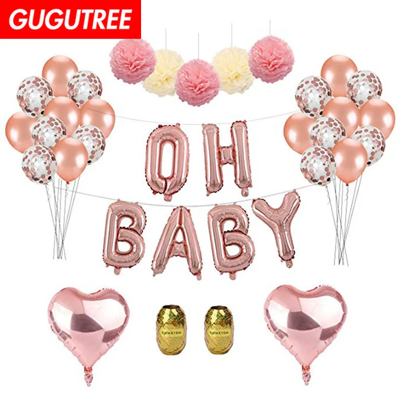 GUGUTREE PARTY one set rose gold silver latex foil ballon Banners Paper flowers tassels Streamers happy birthday party PD-143
GUGUTREE PARTY one set rose gold silver latex foil ballon Banners Paper flowers tassels Streamers happy birthday party PD-143
