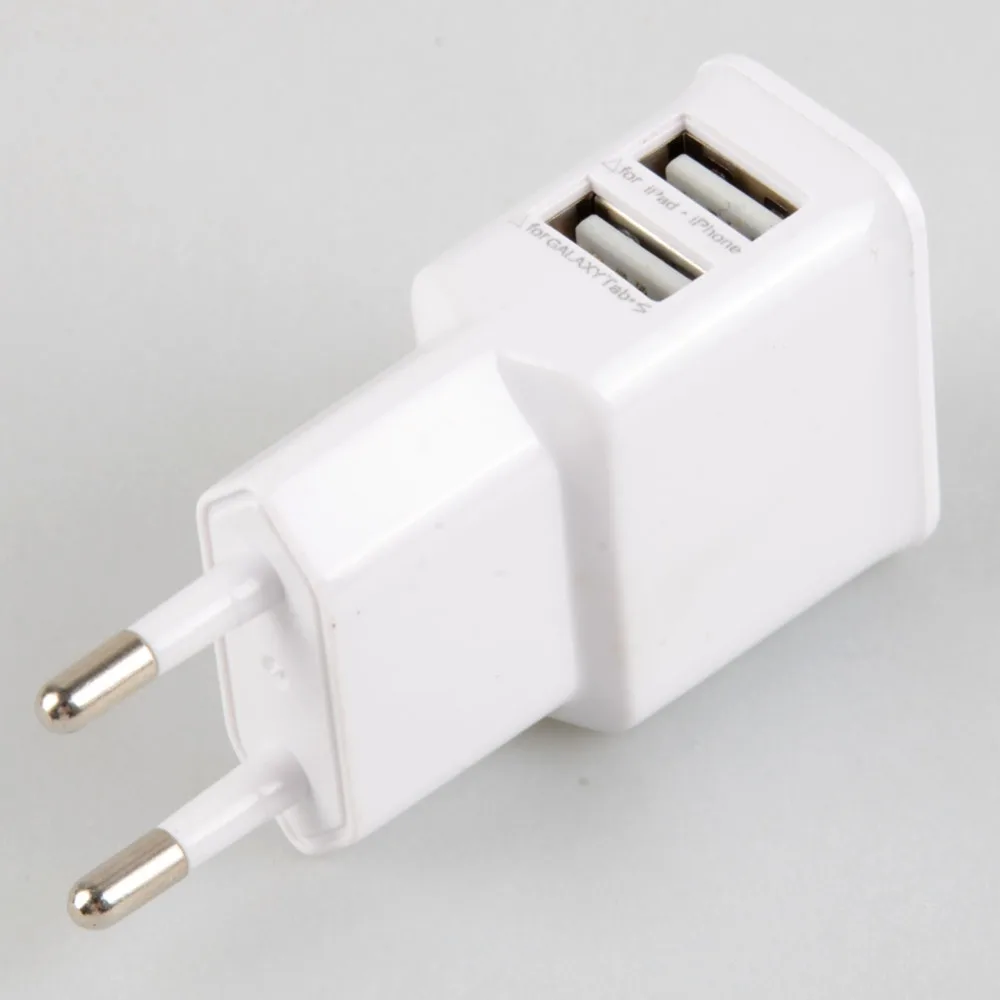 

2.1A/1A Dual 2-Port USB Wall Adapter Charger EU Plug Mobile Phone Charging For Samsung S4 S5