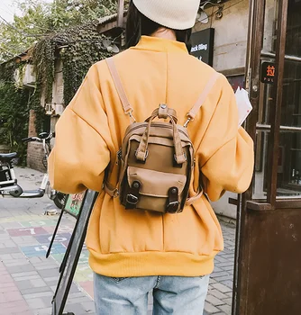 New Tide Personality Donut Mini Backpack Teenage Girl Stitching Contrast Color School Backpack Femme Casual Travel Backpack D160 
New Tide Personality Donut Mini Backpack Teenage Girl Stitching Contrast Color School Backpack Femme Casual Travel Backpack D160