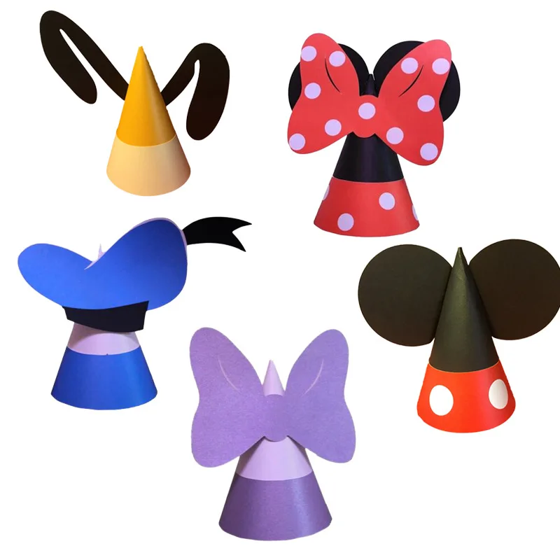 2pcs Cartoon Mickey Minnie Paper Hat Seven Styles Party Cake Hat Kid's Birthday Holiday Party DIY Hat Photo Props
2pcs Cartoon Mickey Minnie Paper Hat Seven Styles Party Cake Hat Kid's Birthday Holiday Party DIY Hat Photo Props