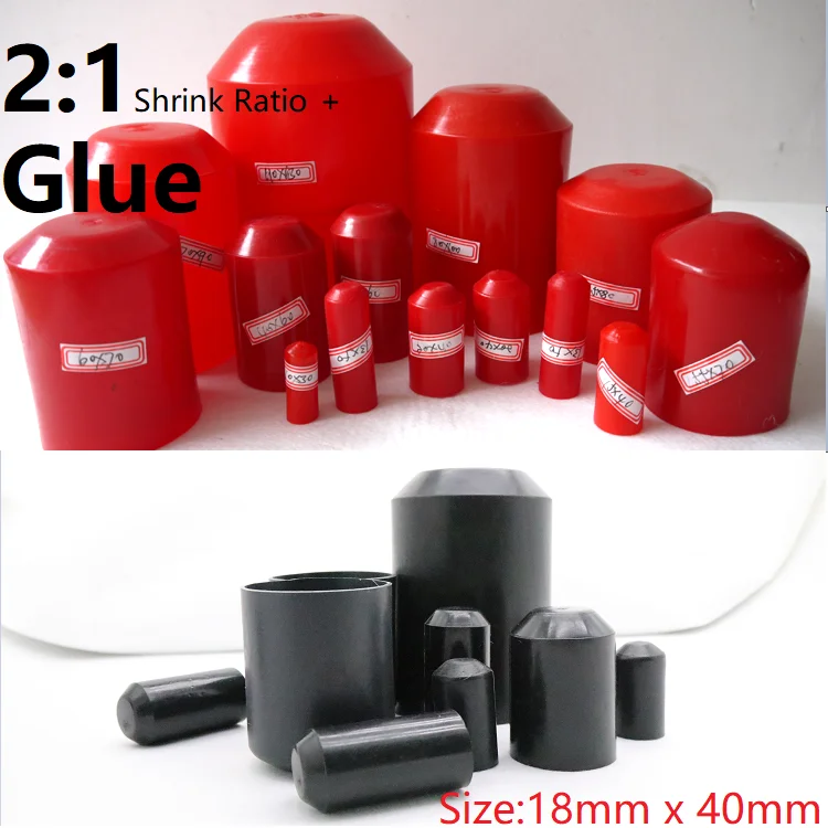 Dia 18mm x 40mm Length 2:1 Heat Shrink End Seal Cap Adhesive Glue Lined PE Insulated Wrap Wire Protect Cover Bottom Cable Sleeve
Dia 18mm x 40mm Length 2:1 Heat Shrink End Seal Cap Adhesive Glue Lined PE Insulated Wrap Wire Protect Cover Bottom Cable Sleeve