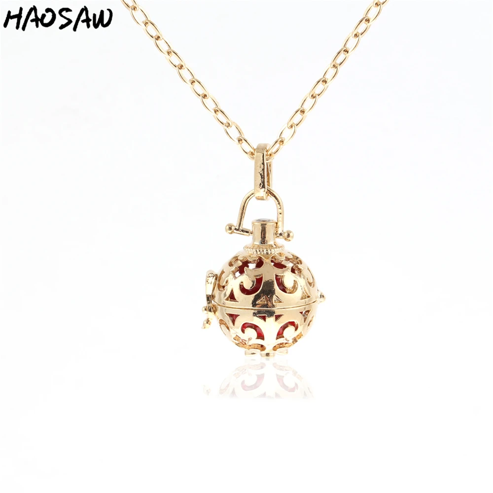 35mm Golden Flower Hollow Magic Box Cage Angel Call Musical Sound Ball Necklace Pendant Choose Color Beads For Women Jewelry
35mm Golden Flower Hollow Magic Box Cage Angel Call Musical Sound Ball Necklace Pendant Choose Color Beads For Women Jewelry